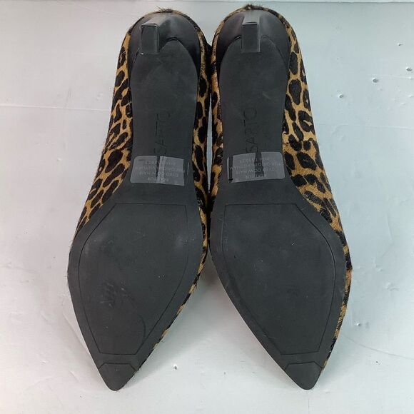 Sarto By FRANK SARTO A-Sarah Heel Calf Hair Cheetah Print Pointy Toe Brown SZ 8 - Picture 8 of 12